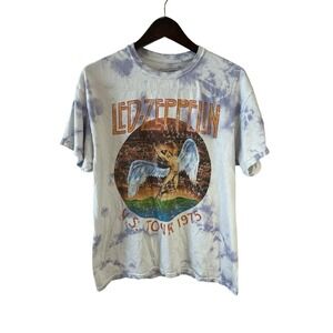 Led Zeppelin T-Shirt Tye Dye Short Sleeve Rock N Roll M/L Band Distressed Faded